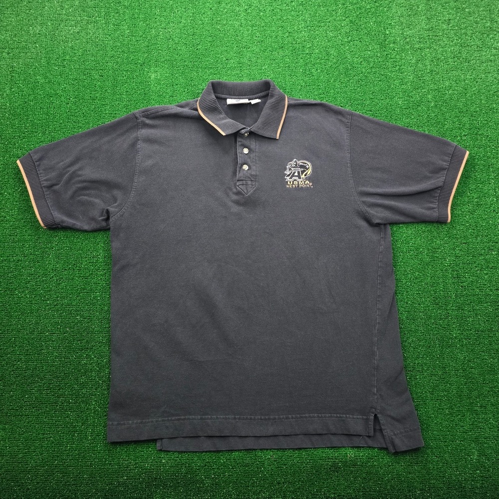 Vintage Oarsman 913 USMA West Point Polo‎ Shirt Mens XL Black Military Academy